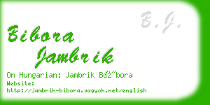 bibora jambrik business card